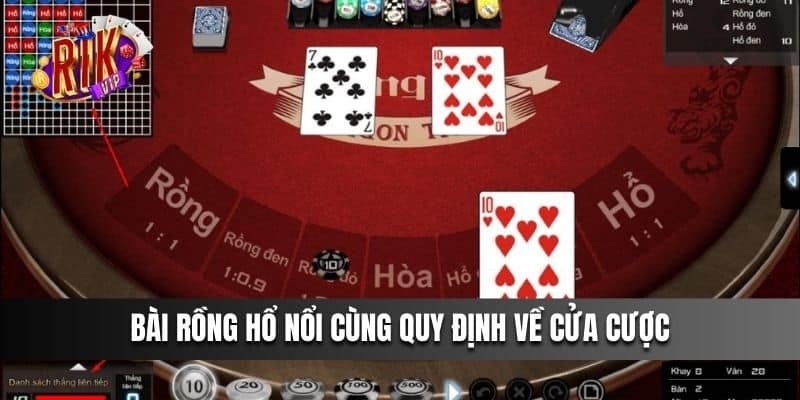 Bài Rồng Hổ cùng quy định về cửa cược